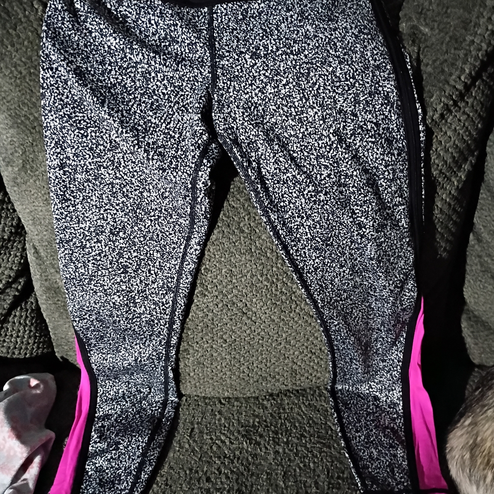 lululemon athletica Black and Pink Patterned Leggings